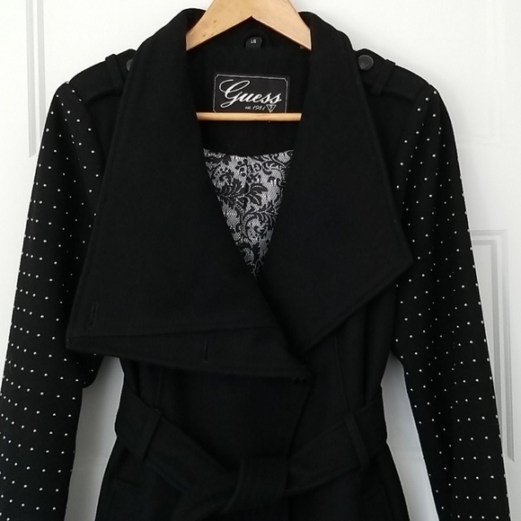 Guess Black Coat with Silver Beads - Picture 3 of 8